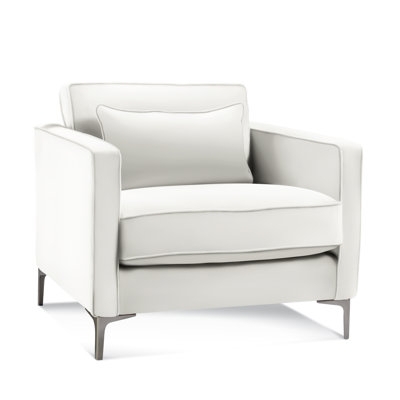 Accent Chair Neutral Upholstered Woven Texture Wood Legs