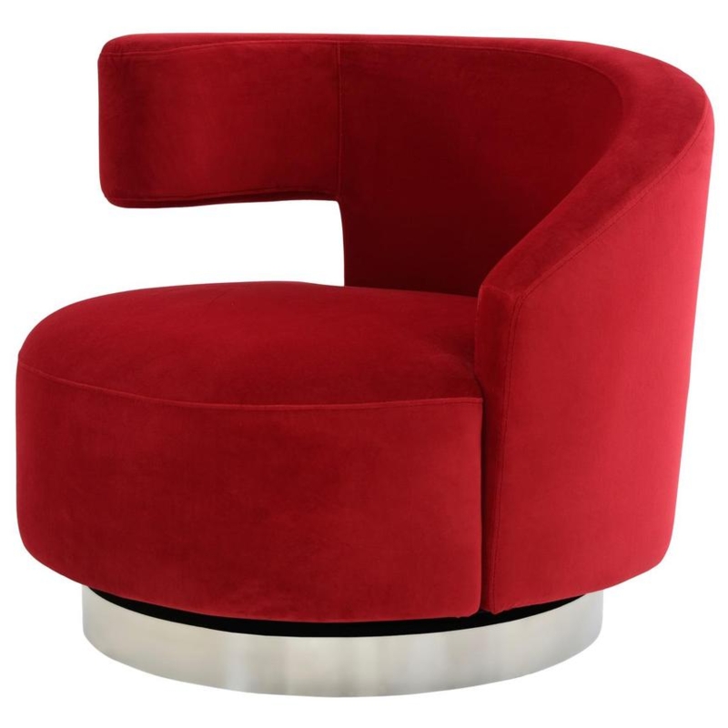 Accent Chair Round Silhouette Woven Texture Throw Pillows