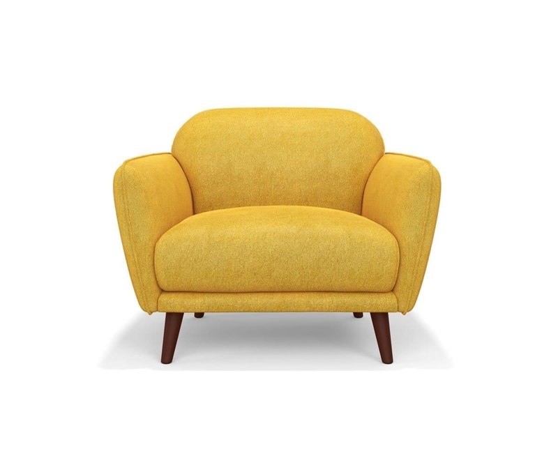 Accent Chair Scandinavian Blonde Wood Frame Cream Upholstery