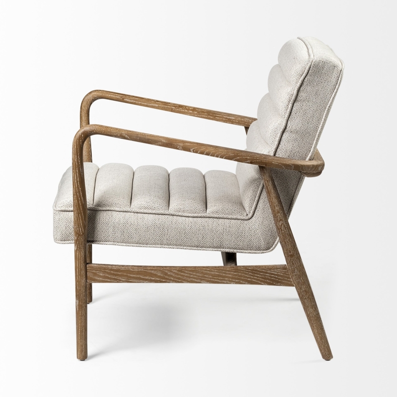 Accent Chair, Scandinavian Style, Wrap Around Arms, Tapered Wood Legs
