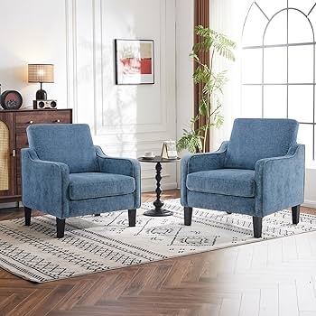 Accent Chair Scooped Arm Silhouette Chenille Fabric