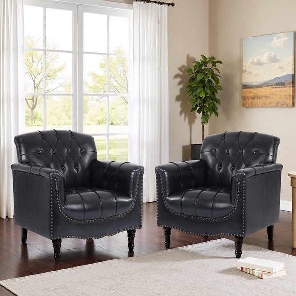 Accent Chair Set Black Cantilever Frame Armless Tan Tufted