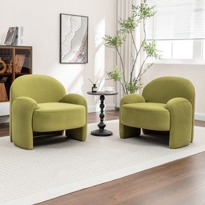 Accent Chair Set Emerald Green Velvet Channel Tufted Black Legs