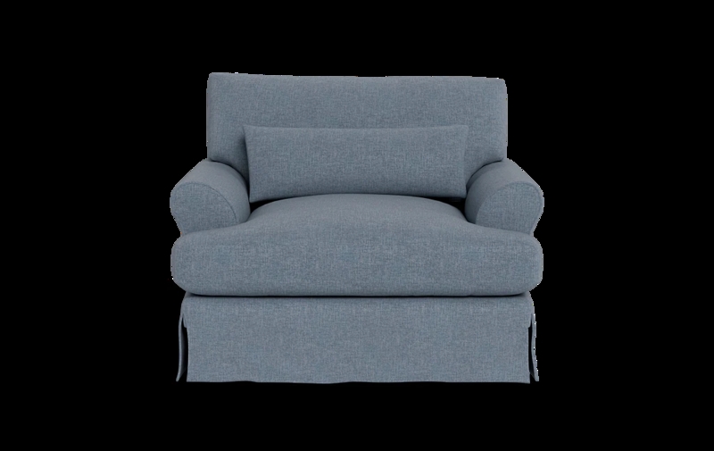 Accent Chair Slipcovered Recessed Arms Tapered Legs