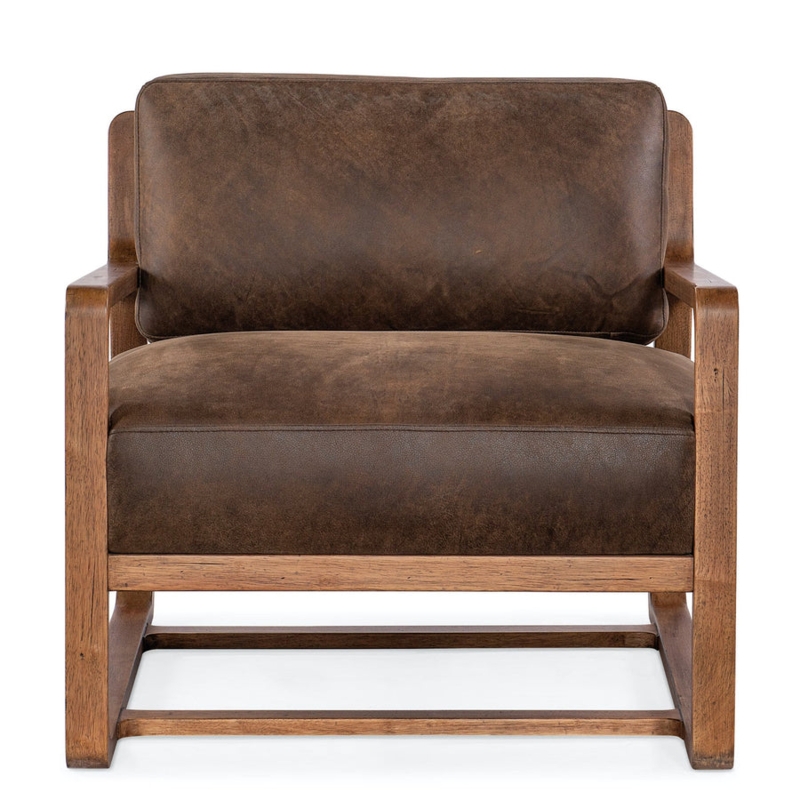Accent Chair Sloping Arms Mid Century Modern Tapered Legs Cognac Tone