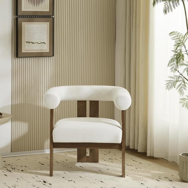 Accent Chair Splayed Wooden Legs Charcoal Grey Barrel Silhouette