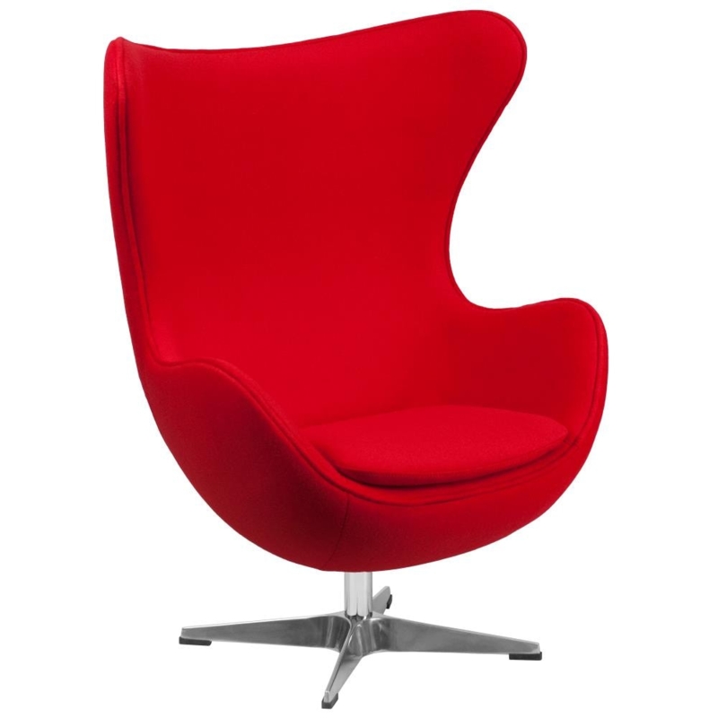 Accent Chair Tapered Wood Legs Woven Texture Red Barrel Chair