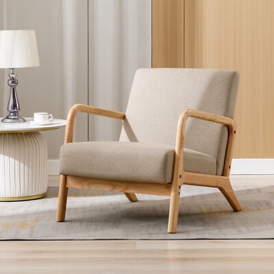 Accent Chair Teal Fabric Walnut Toned Frame Angled Mid Century Modern