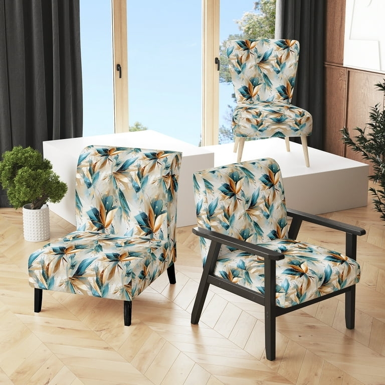 Accent Chair Teal Shimmering Fabric Polished Metallic Frame