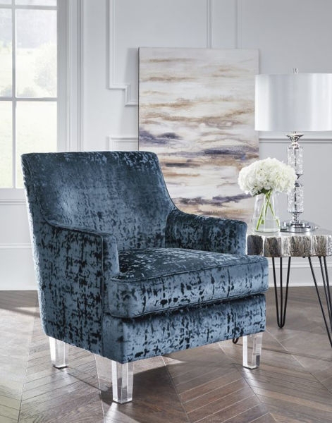 Accent Chair Teal Upholstery Tapered Wood Legs Curved Back