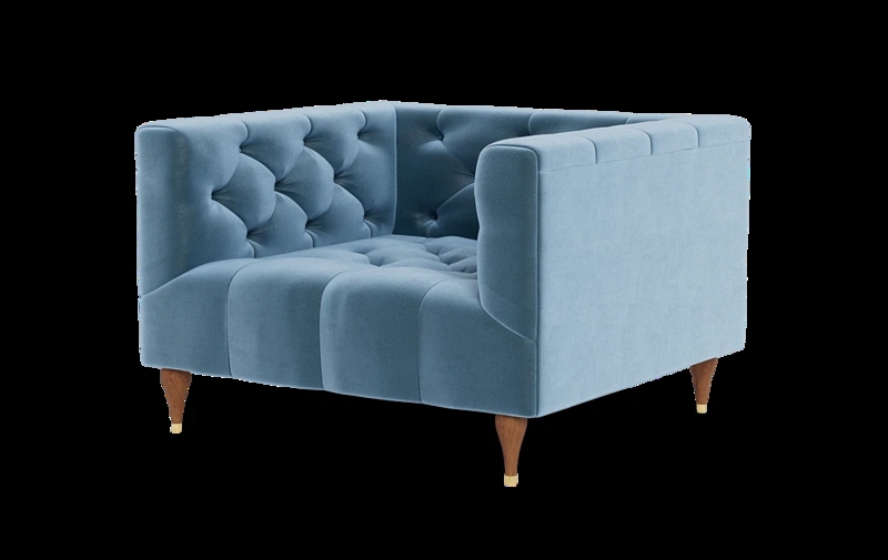 Accent Chair Teal Velvet Chesterfield Deep Button Tufting Rolled Arms