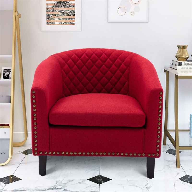 Accent Chair Tufted Seat Cushion High Back Polished Chrome Legs