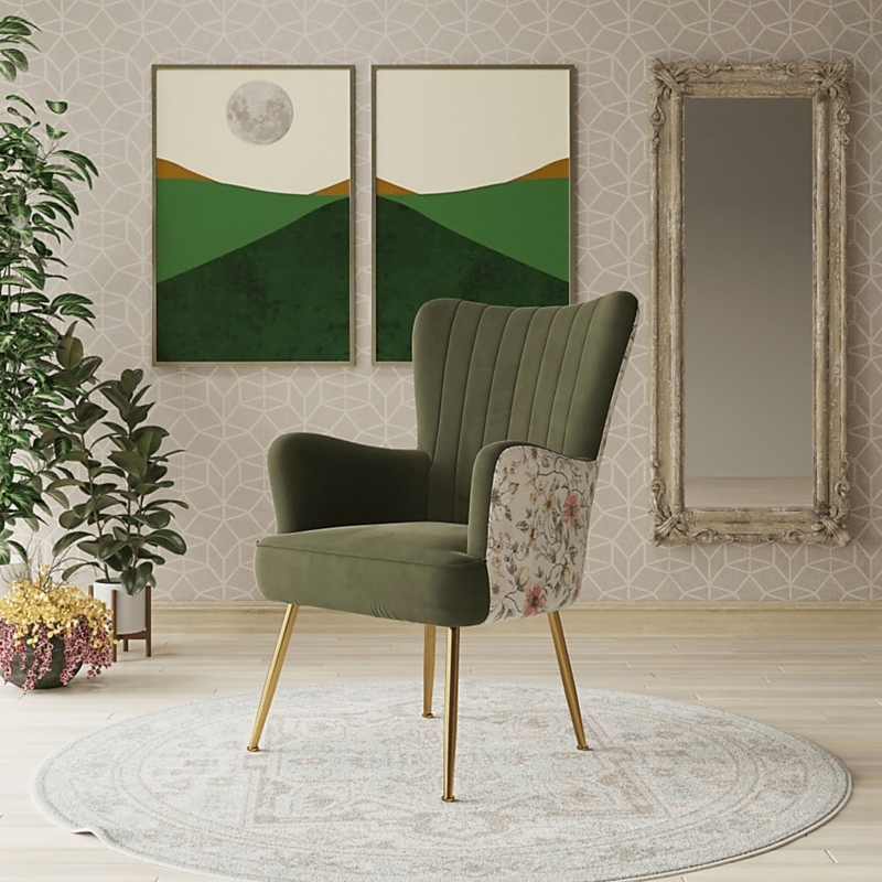Accent Chair Wingback Silhouette Tapered Legs Sophisticated Seating