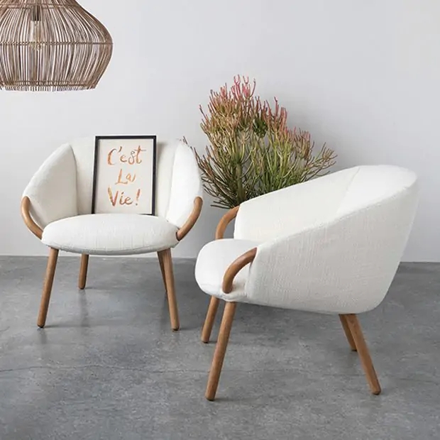 Accent Chair with Barrel Back, Minimalist Black Metal Frame Gray Seat