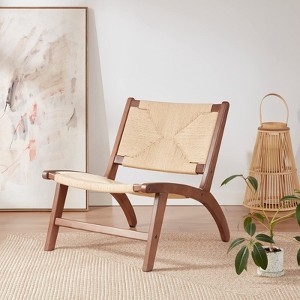 Accent Chair with Boucle Texture, White Mid-Century Modern Wood Frame