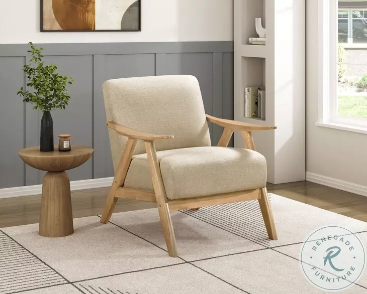 Accent Chair with Button Tufted Backrest and Splayed Wood Legs