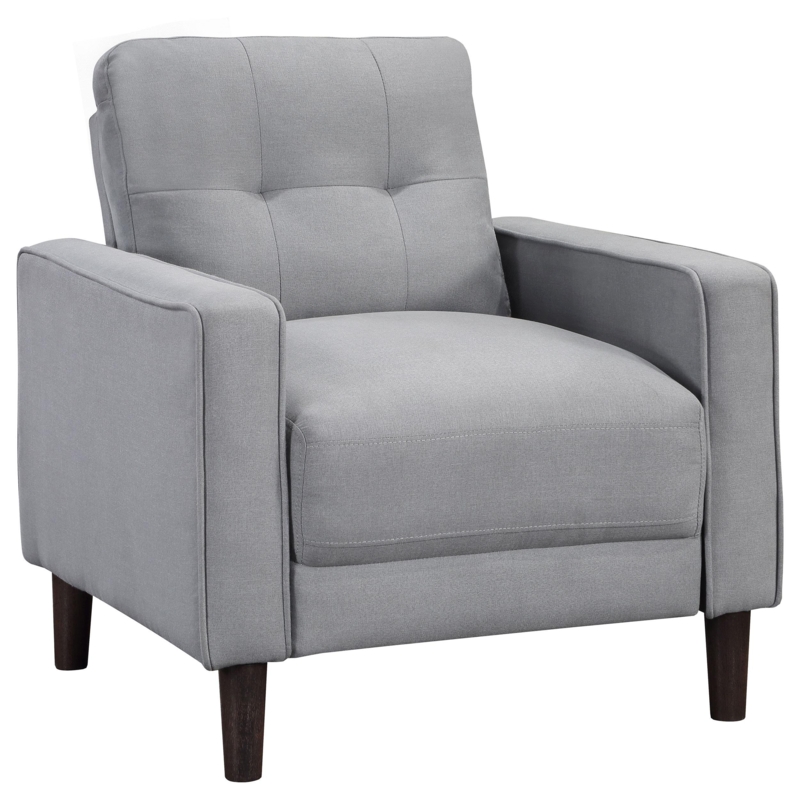 Accent Chair with Button Tufting in Charcoal Grey Fabric