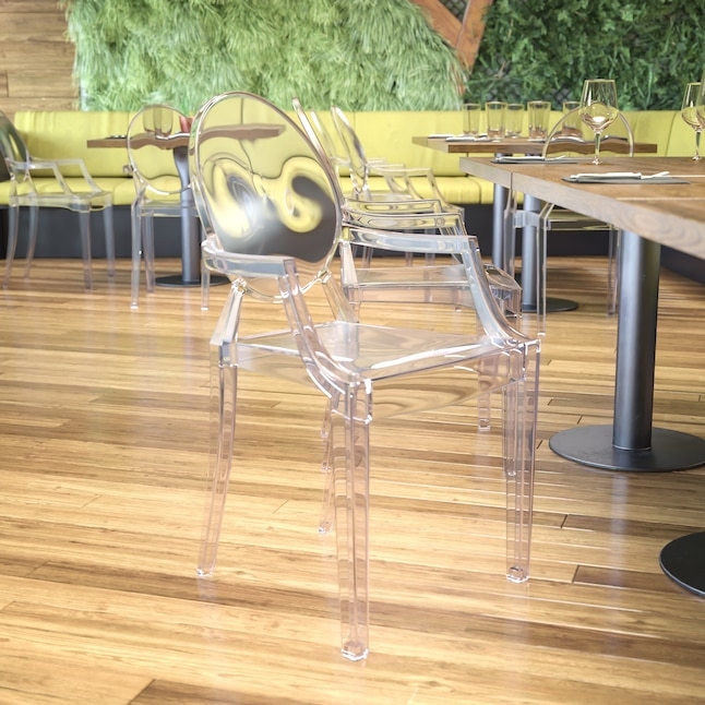 Accent Chair with Chrome Wire Base and Transparent Molded Seat