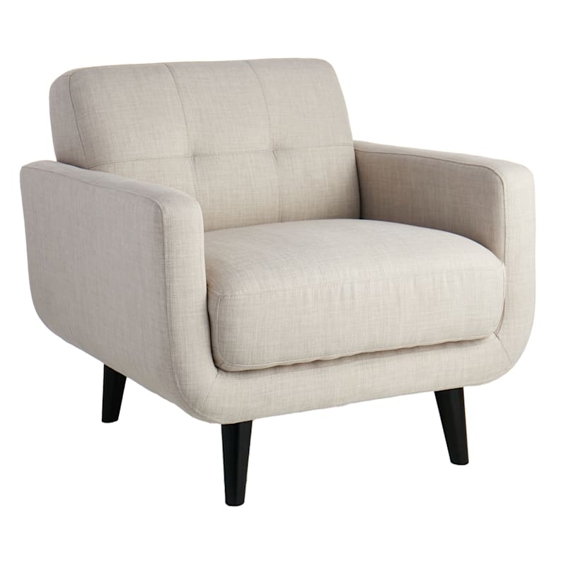 Accent Chair with Diamond Tufted Back and Armless Silhouette in Taupe