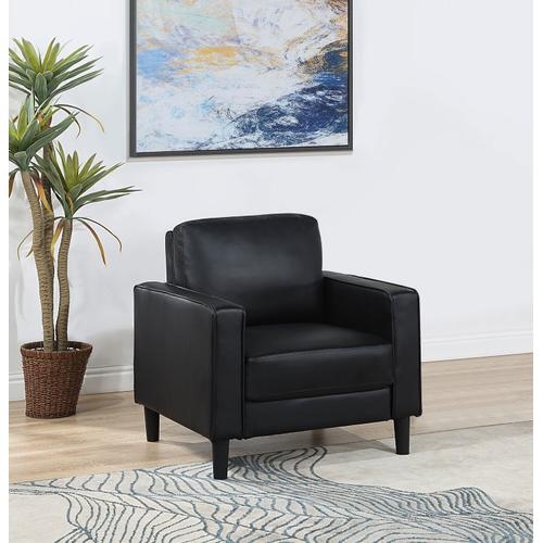 Accent Chair with Splayed Legs in All-Black Monochromatic Finish