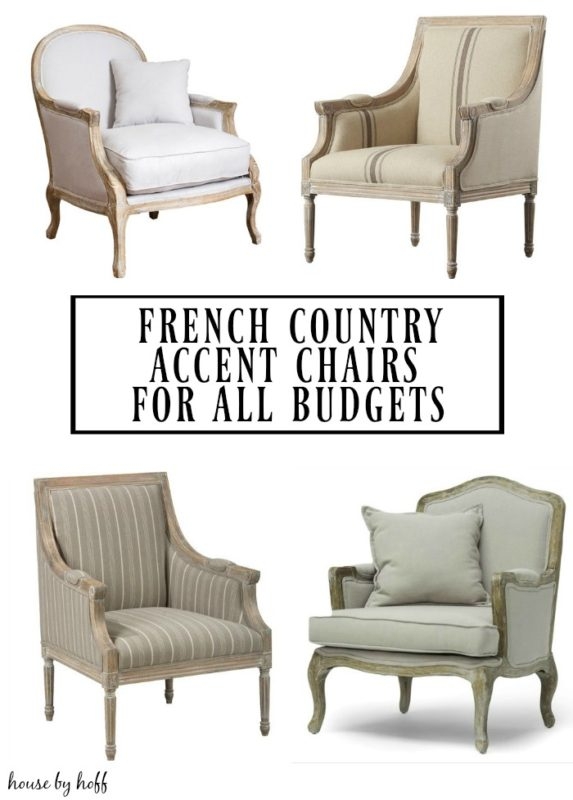 Accent Chair with Weathered Wood Frame and Tufted Linen Back