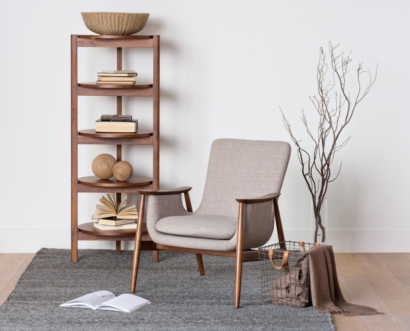 Accent Chair with Wraparound Metal Frame and Cognac Upholstery