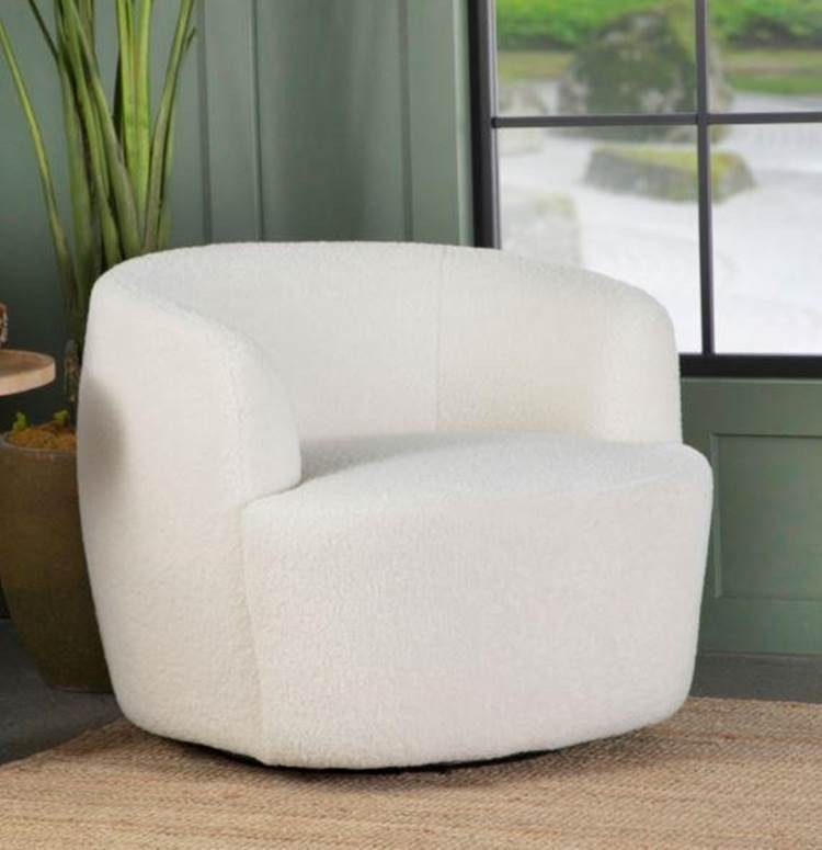 Accent Chair Woven Texture Barrel Back Tapered Legs Contemporary Seating