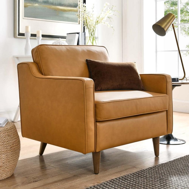 Accent Chair Wrap Around Silhouette Mid-Century Modern Library Seating