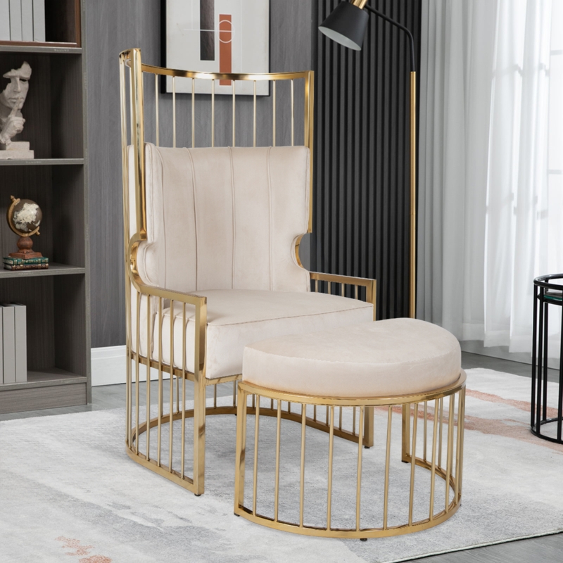 Accent Chair Yellow Gold Chair Accent Chairs For Living Room Set Of 2,  Velvet Upholstered