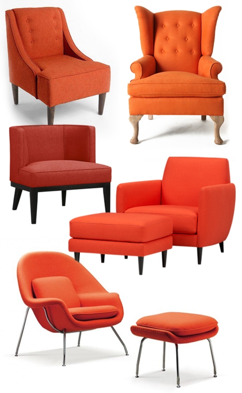 Accent Chairs Burnt Orange Tangerine Curated Collection Variety