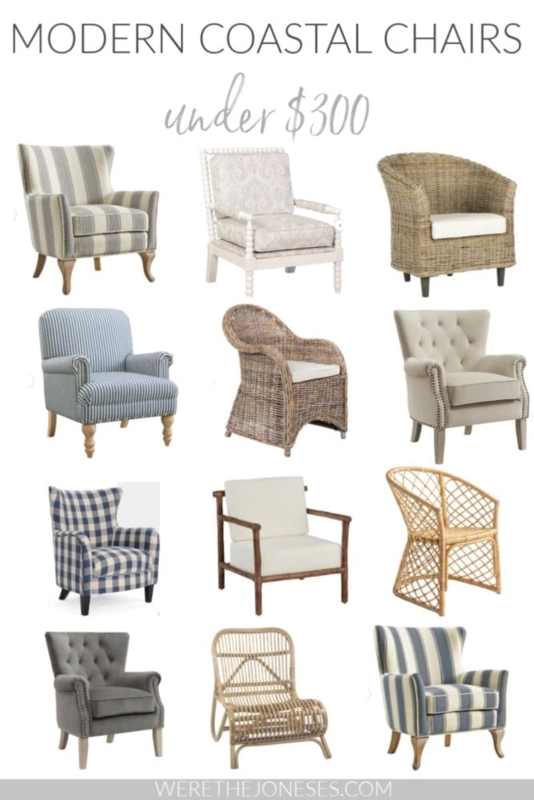 Accent Chairs Collection Varied Coastal Styles Spindle Back Woven