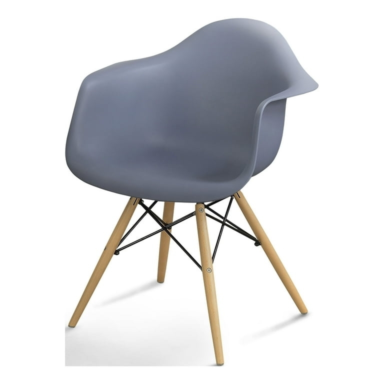 Accent Chairs, Grey Molded Shell, Polished Chrome Wire Base Seating