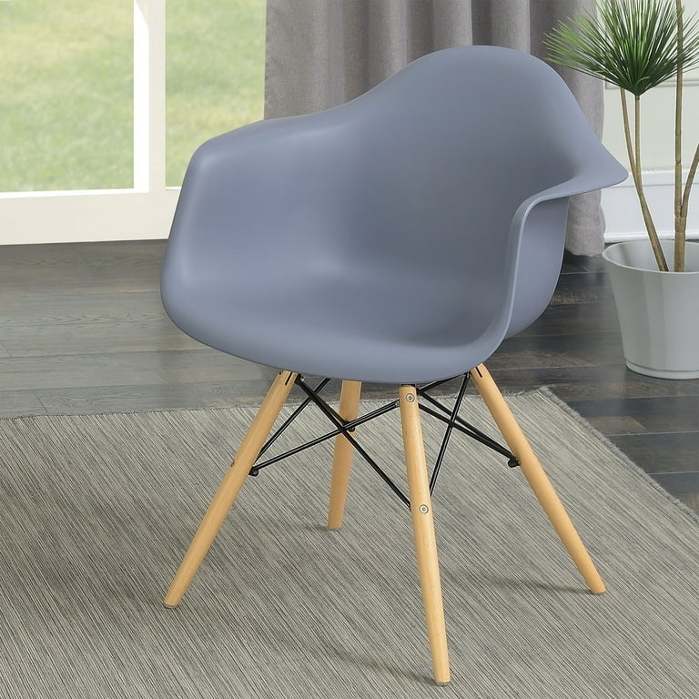 Accent Chairs, Light Gray Organic Pattern Perforated Back, Chrome Legs