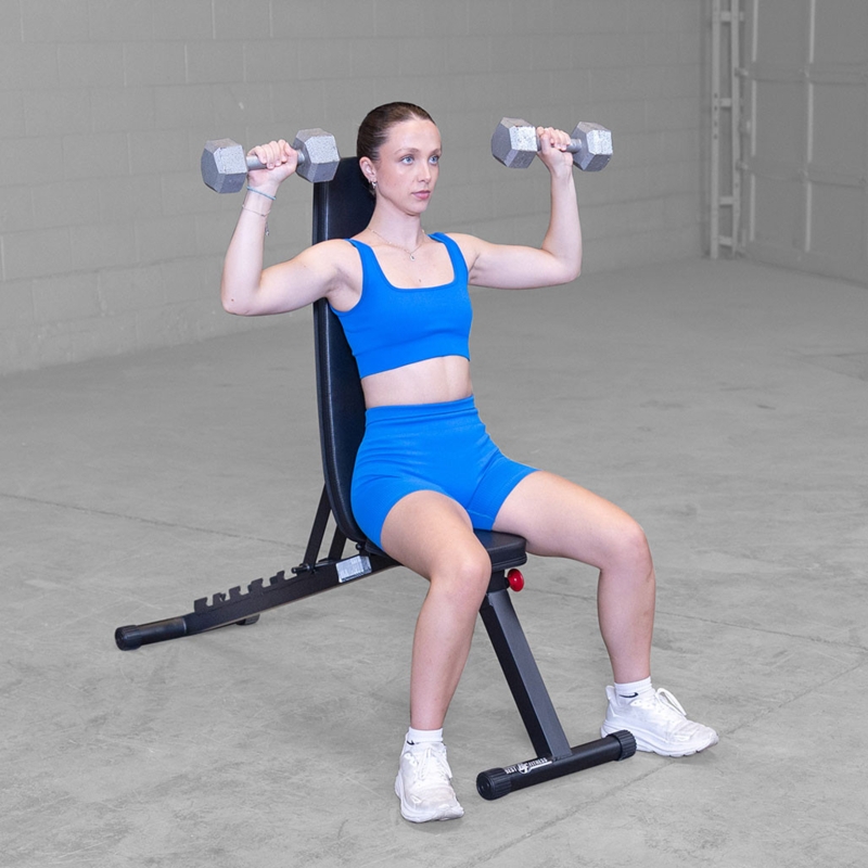 Adjustable Weight Bench with Ladder Adjustment and T-Base Design, Black