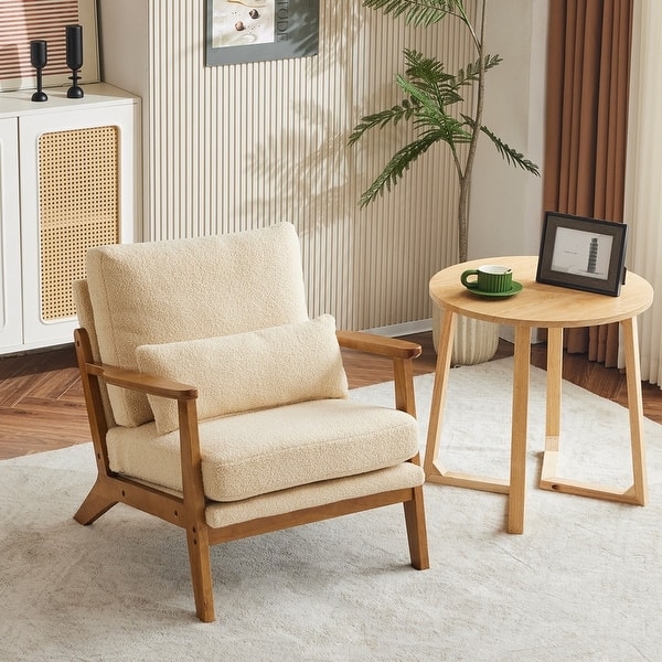Airy Minimalist Accent Chair with Splayed Wood Legs