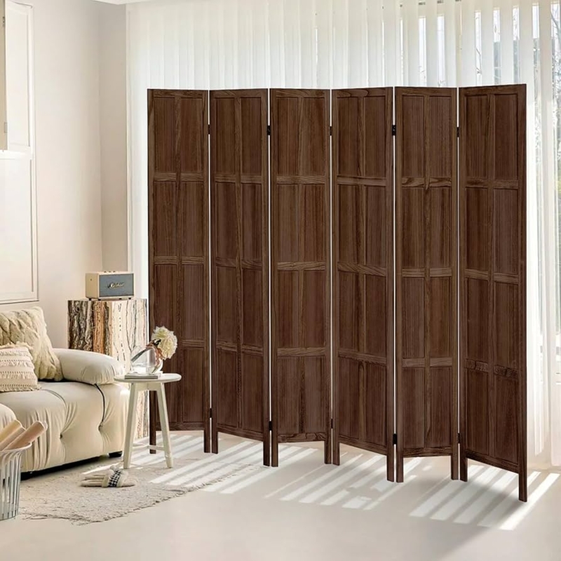 Amazon.com: ALeesing 6 Panel Room Divider, 5.6Ft Wood Room Dividers and  Folding Privacy Screens, Room Divider Wall Freestanding Room Partitions, Room  Dividers Screen for Home Office Bedroom, Dark Brown : Home &