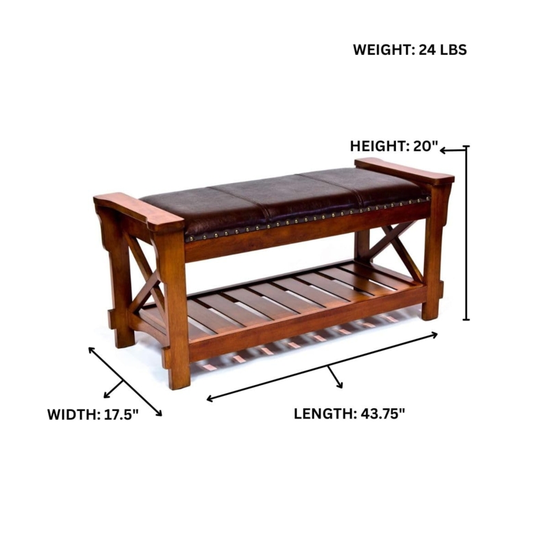 Amazon.com: All Things Cedar Classic Accents HR360 Padded Entryway Bench |  Cherry Wood Bench | Birch Veneer, Solid Wood Legs & Shelf Storage | Elegant  Wooden Entry Bench | 43.75x17.5x20 : Home & Kitchen
