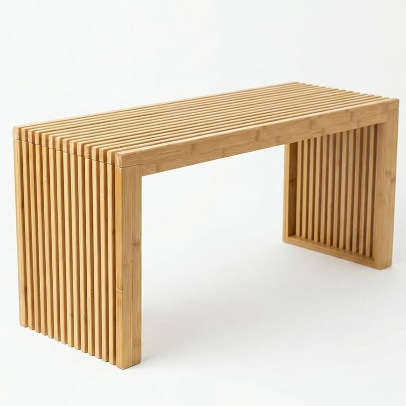 Amazon.com: Bamboo Natural 36 inch Wooden Bench, Small Wood Benches for  Entryway, Living & Dining Room, Kitchen, Bedroom, Bathroom, Hallway, Front  Door, For Indoor & Outdoor Patio Use, Mid Century Modern Decor :