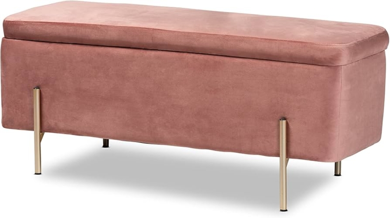 Amazon.com: Baxton Studio Rockwell Benches & Banquettes, One Size, Blush  Pink/Gold : Home & Kitchen