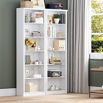 Amazon.com: BORNOON 75" Tall Bookshelf, 6-Tier Floor Standing Bookcase with  Adjustable Shelves, 24" Wide Open Storage Shelf, Modern Display Organizer  for Home Office, Living Room, Bedroom, Study : Home & Kitchen