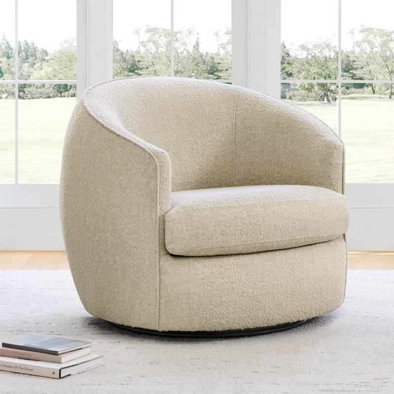 Amazon.com: CHITA Swivel Barrel Chair, Modern Comfy FSC Certified  Upholstered Accent Chair for Living Room, Fully Assembled, Oatmeal : Home &  Kitchen