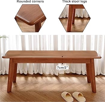 Amazon.com: CLLXDZ 100% Solid Indoor Dining Bench, Wood Bench for End of  Bed with Safety Rounded Corners, Entryway Benches, for Farmhouse, Kitchen,  Living Room(Natural,120cm/47in) : Home & Kitchen