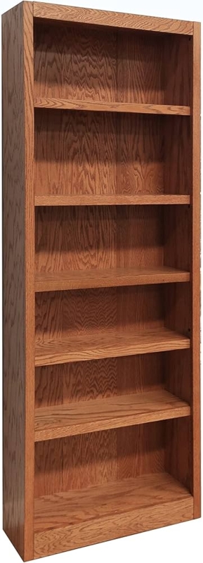 Amazon.com: Concepts In Wood 84" Traditional Wood Bookcase with 4  Adjustable Shelves & 2 Fixed Shelves, Assembly Required, for  Laundry/Bedroom/Kitchen/Garage/Office, in Dry Oak Finish : Home & Kitchen