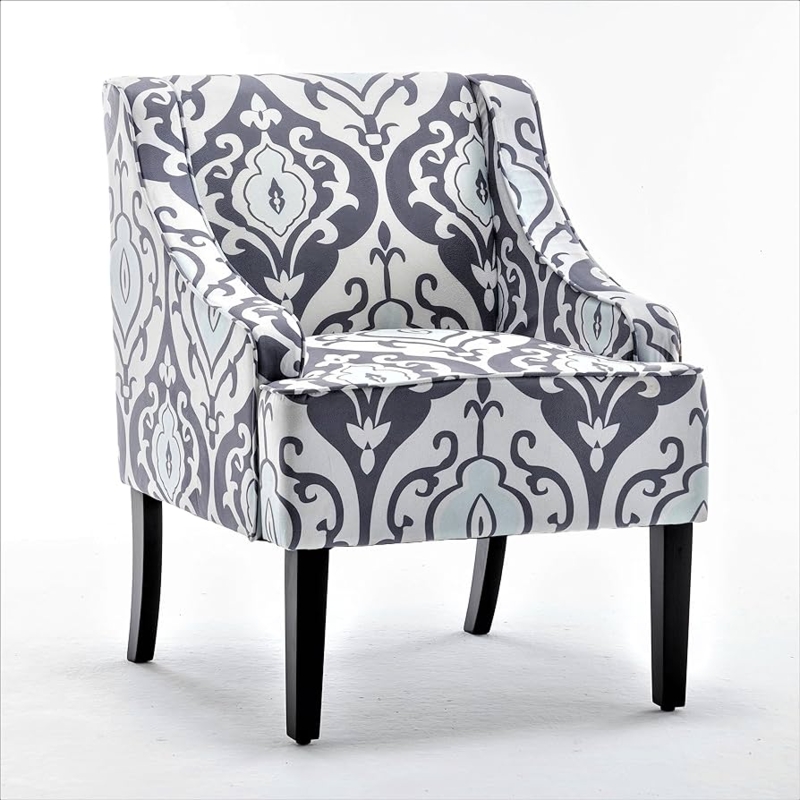 Amazon.com: Container Furniture Direct Printed Cloth Accent Chairs for  Living Room, Bedroom, Dining Area and Entryway, Decorative Seating with  Elegant Design, Recessed Arms and Flared Back Legs, Black Multi : Home &