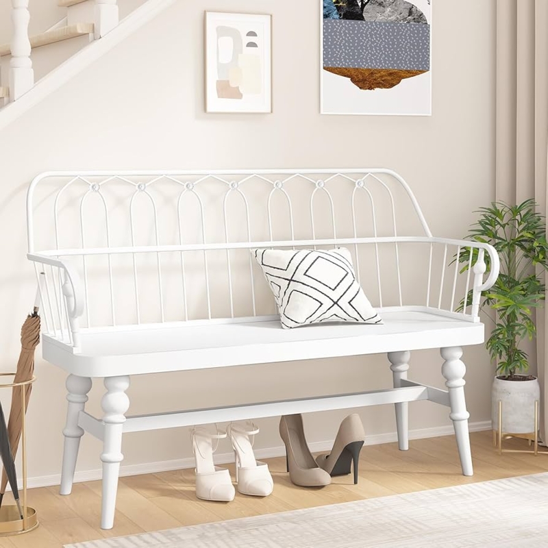 Amazon.com: DIBRATY Entryway Bench,Spindle Back Wooden Dinning Bench,  Farmhouse Foyer Bench for Entryway, Living Room, Dinning Room, Mudroom :  Home & Kitchen