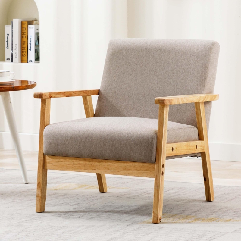 Amazon.com: DUHOME Modern Accent Chairs for Living Room,Lounge Arm Chair  with Wood Frame for Bedroom Farmhouse Home Office Belcony,Cream : Home &  Kitchen