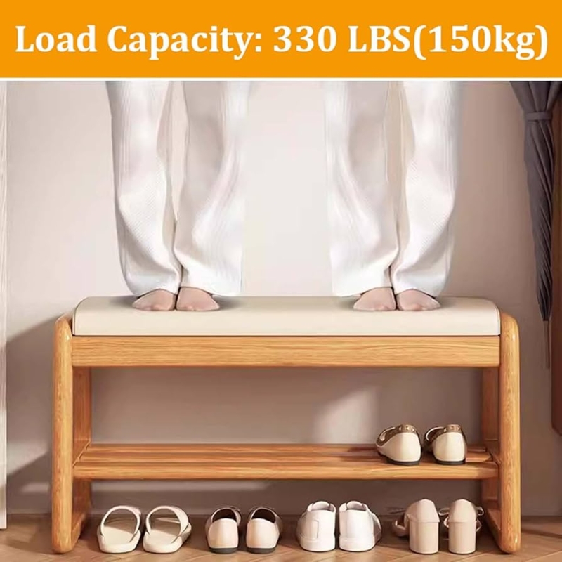 Amazon.com: Entryway Bench 22x12x17 inch, Shoe Bench for Bedroom, 2-Tier  Shoe Rack with Padded Seat, Storage Bench for Entryway, Shoe Storage  Organizer Benches for Front Door Entrance : Home & Kitchen