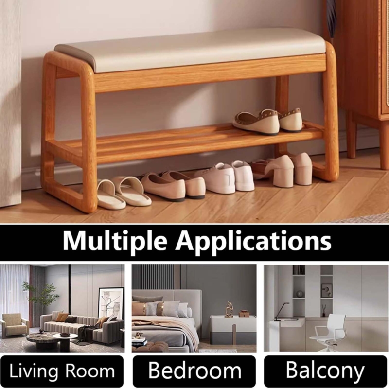 Amazon.com: Entryway Bench 22x12x17 inch, Shoe Bench for Bedroom, 2-Tier  Shoe Rack with Padded Seat, Storage Bench for Entryway, Shoe Storage  Organizer Benches for Front Door Entrance : Home & Kitchen