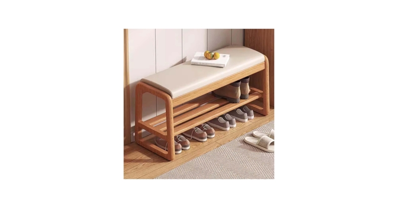 Amazon.com: Entryway Bench 22x12x17 inch, Shoe Bench for Bedroom, 2-Tier  Shoe Rack with Padded Seat, Storage Bench for Entryway, Shoe Storage  Organizer Benches for Front Door Entrance : Home & Kitchen