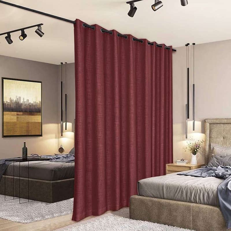 Amazon.com: Fcosie Linen Room Divider Curtain Red Wine Privacy Curtain for  Living Room/Bedroom Window/Closet, UV Block Furniture Protect Sun Light  Reduce Wall Divider Curtain, 5.8ft Wide x 8ft Tall, 1 Panel :